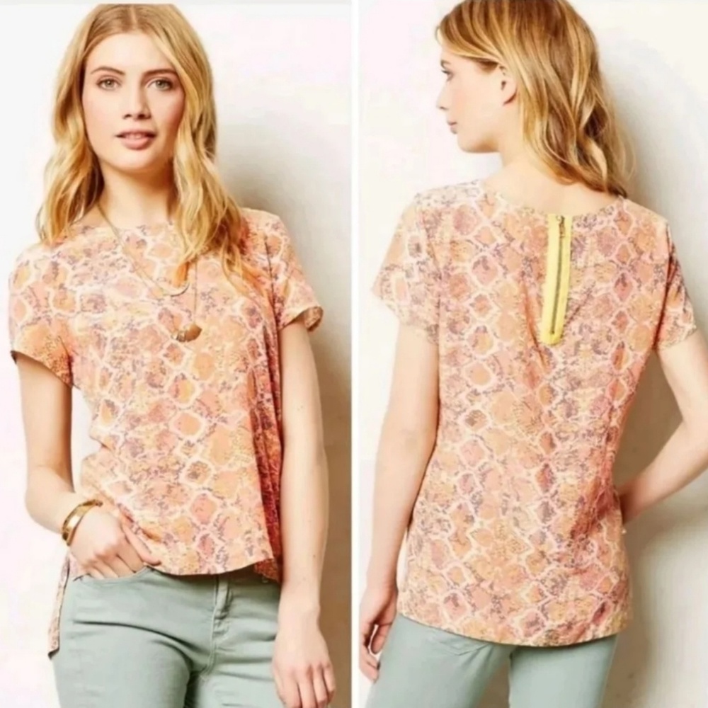 Anthro Fynn & Rose animal print blouse